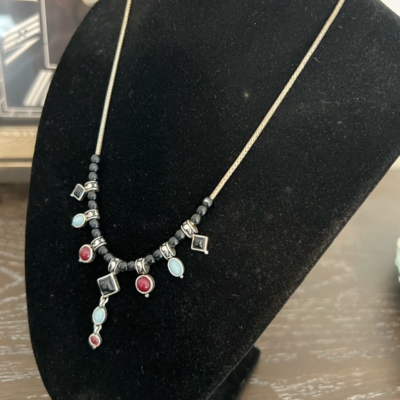 Laura Vann Bezel Set Stone Silver Tone Silver Red Black Blue Costume Jewelry - Picture 6 of 10